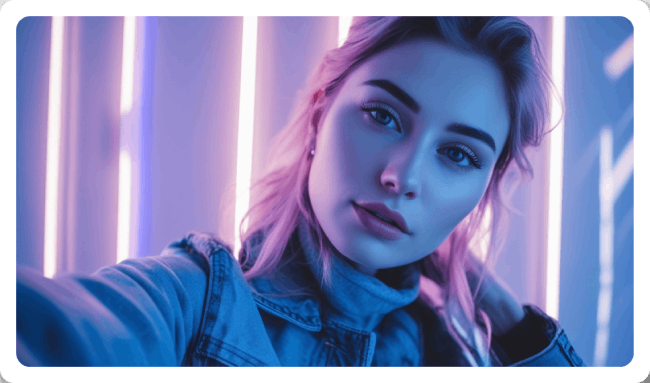 Exemple de selfie transformé en couverture de magazine avec PhotoFrame